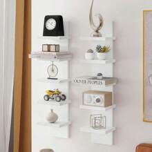Simple, Thin Wall-Mounted Storage Rack 3/5 Layers (Pvc Material), Wall-Mounted Storage Rack, Wall Rack, Wall-Mounted Acrylic Storage Rack, Wall-Mounted Floating Shelf, Multi-Functional Anime Character Display Storage Rack, Floating Wall-Mounted - Multicolor - View 5