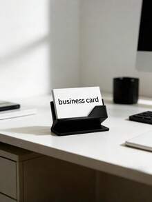 1PC Large Capacity Premium Metal Business Card Holder Display Organizer Black Minimalist Durable Scratch Resistant Non Slip Portable For Office Desk Home Conference Reception Exhibition Professionals Entrepreneurs White Collar Workers Gift - multicolor - View 4