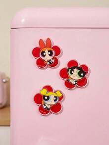 THE POWERPUFF GIRLS X Joivida 1/3pcs Funny Cartoon Animal Shape Refrigerator Magnet, Cute And Classic Character Design, Strong Magnetic Hold, Adorable Kitchen Home D Ration, School Party Favor, DIY Craft Supply, A Fun Little Gift For Fans - one-size - View 4