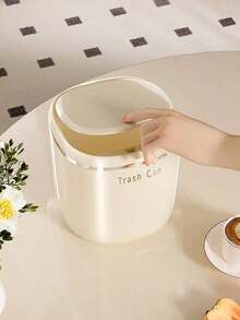 1 buah Tempat Sampah Tertutup, Tempat Sampah Mini untuk Meja, Keranjang Sampah Meja Samping Tempat Tidur, Kamar Tidur, Kantor, Tempat Sampah Kecil, Tutup Sekali Sentuh, Kotak Penyimpanan Kertas Gaya Nordik Minimalis untuk Pelajar, Ember Penyimpanan Tutup Flip, Tempat Sampah Meja, Meja Teh, Tempat Sampah Pembersih - A - View 8