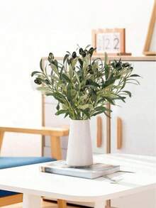 12PCS Artificial Green Olive Branches With Fruit Durable Fade Resistant For Vase Home Office Indoor Outdoor Wedding Party Table Centerpiece DIY Wreath Holiday Mother Day Graduation Decor Fake Plant - Multicolor - View 6
