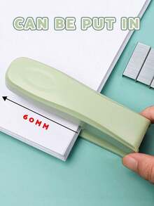 1pc Solid Color Office Stapler, Lightweight & Effortless Stapler, Multi-Function Binding Machine, Durable Stapler For Students, Back To School, School Supplies - Multicolor - View 3