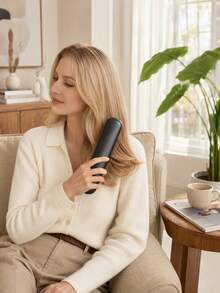 Cordless Wireless Hair Straightener Brush With Digital Temperature Display, Home‑Salon Hair Styling Tool, Travel‑Friendly Portable Hot Comb For On‑The‑Go & Daily Home Salon - Multicolor - View 5