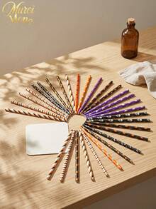 Muroi Mono 25/100 Pieces Of Paper Straws, In Various Colors, Decorative Party Straws, Suitable For Drinking Juices, Smoothies, Summer Cocktails And Various Parties And Gatherings. - View 3
