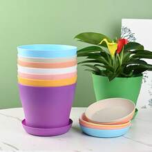 Open Flower Pot Resin Plastic Flower Pot Balcony Large Size Rose Pothos Potted Plant Flower Pot Succulent Flower Pot - 8Pcs multi-color - View 6