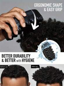 Sponge Brush For Wavy Hair, Afro Braiding Comb, Flexible Washable Comb, Rubber Sponge Hair Tool Set, Universal Hair Styling Tool For Short Wavy Hair, Daily Hair Care Accessories For Salon And Barber Shop - Black - View 6