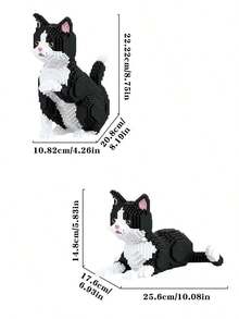 Set Balok Bangunan Model Hewan Peliharaan Dewasa, Kucing Ragdoll Mewah/Kucing Persia/Kucing Biru/Kucing Sapi/Kucing Oranye/Kucing Belang/Kucing Hitam/Kucing Kaliko/Kucing Mahkota, Mainan Konstruksi Modular, Membantu Meredakan Stres dan Mengurangi Kecemasan, Model Balok Bangunan yang Ringkas dan Indah - Berbagai warna - View 7
