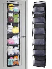 1pc 6-Layer Over-The-Door Hanging Storage Bag, Wall-Mounted Cosmetic Organizer Bag, Large Capacity Mesh With Transparent Pockets Hanging Storage Bag, Suitable For Kitchen, Bathroom, Closet, Bedroom, Dorm, Diaper, Toys, - Multicolor - View 7