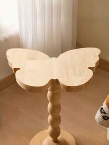 1PC Compact Sturdy Wooden Vintage Butterfly Pattern Natural Brown Side Table Coffee Desk Balcony Foyer Window Display Stand Home Office Furniture Unique Housewarming Gift Versatile Easy Clean Waterproof Scratch Resistant Non Slip Base - Multicolor - View 3