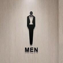 1PC Acrylic Toilet Sign With 3D Male & Female Symbols, Office & Public Restroom Indication Plaque Best Gifts Birthday Graduation - multicolor - View 17