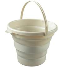 Collapsible Bucket, Capacity 1.3 Gallon/5l And 2.6 Gallon/10l, Space-Saving, Portable Foldable Bucket, Multipurpose For Home, Outdoor, Car Washing, Camping, Fishing - Multiple Colors Available - Beige - View 16