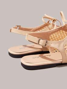 Styleloop Ladies, Willow Nails, Buckles, Flat Shoes. - Apricot - View 6