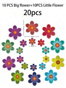 10pcs/20pcs Assorted Size Flower-Shaped Non-Slip Bath Tub Decor Stickers - Multicolor - View 4