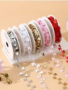 1/2PCS 10m Satin Soft Durable DIY Versatile Heart Continuous Pattern Ribbon Creative Gift Wrapping Party Decor Bouquet Tying Box Packaging Craft Supplies For Valentine Day Celebration - love - View 6