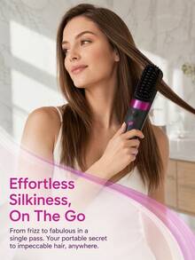 Cordless Wireless Hair Straightener Brush With Digital Temperature Display, Home‑Salon Hair Styling Tool, Travel‑Friendly Portable Hot Comb For On‑The‑Go & Daily Home Salon - Multicolor - View 3