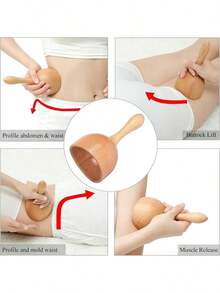 6-In-1 Wooden Massager, Hand-Held Massager Roller Trigger Point Massager, Suitable For Full-Body Massage, Muscle Relaxation, Body Contouring, Fascia Release, Lymph Drainage, And Fat Reduction Assistance. - Multicolor - View 3