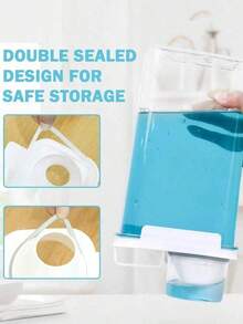 1100/1800/2300ml Refillable Laundry Detergent Dispenser Bottle, Suitable For Powder Detergent, Fabric Softener, Bleach, Etc., With Labels, Dorm Use, Can Also Store Dish Soap, Bathroom Products, Room Decor - Multicolor - View 9