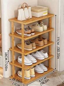 3/4/5/6 Tier Elegant Space Saving Easy Assembly Sturdy Shoe Rack Organizer Stand For Entryway Hallway Kitchen Home Office Sneakers Heels Platform Shoes Durable Lightweight Portable Stackable Modern Design Practical Storage Shelf - Multicolor - View 4