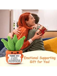 MINKOJA 1 Hand-Crocheted Table Decoration: A Cute Potted Plant Figurine-A Thoughtful Gift For Friends And Sisters, Or A Token Of Appreciation For Mom, Colleagues, And Family; Perfect As A Small Gift For Bedroom Decor - Multicolor - View 9