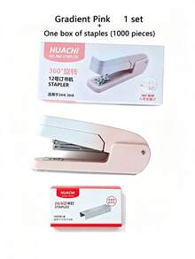 360° Rotating Stapler, Operated Manually, Easy To Use, Suitable For Students And Offices. It Can Hold 20 Sheets Of Paper At A Time. Compatible With 24/6 And 26/6 Staples, Can Staple At The Center Seam, And Can Bind 20 Sheets Of Paper - Multicolor - View 8