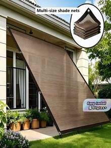 1pc Balcony Privacy Screen Sunshade Plant Shade Net For Gardening And Courtyard Decoration - Brown - View 1