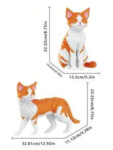 Set Balok Bangunan Model Hewan Peliharaan Dewasa, Kucing Ragdoll Mewah/Kucing Persia/Kucing Biru/Kucing Sapi/Kucing Oranye/Kucing Belang/Kucing Hitam/Kucing Kaliko/Kucing Mahkota, Mainan Konstruksi Modular, Membantu Meredakan Stres dan Mengurangi Kecemasan, Model Balok Bangunan yang Ringkas dan Indah - Berbagai warna - View 3