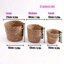 Woven Flower Pot, Nordic Style Rattan Flower Basket For Living Room, Balcony Decor, Potted Plants Home Decor Vase Room Decor Flower Vase Glass Vase - Coffee Brown - View 10
