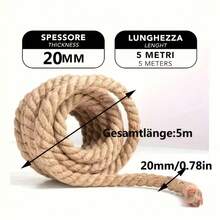 Natural Hemp Rope, Suitable For Handicrafts, Navigation, Railings, Hammocks, Tug Of War, And Handmade Decoration - Multicolor - View 6