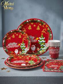 Muroi Mono 25/100 Pieces Of Disposable Party Supplies, Including Disposable Paper Plates, Napkins, Cups, Suitable For Dessert Service, Party Decorations, Various Events, And Gatherings, Including Christmas. - Style 5 - View 3