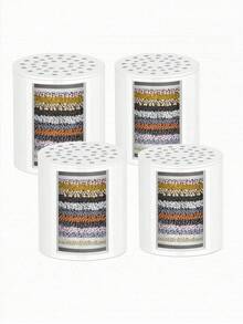 4 Pack 20-Stage Shower Filter Replacement Cartridge – Universal Hard Water Purifier, Removes Chlorine, Heavy Metals, Iron & Sediments, High Output Water Softener For Healthy Skin & Hair - Multicolor - View 2