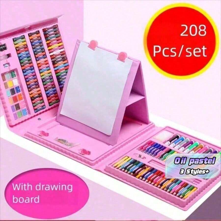 1 Set Perlengkapan Seni 42/168/208 Buah, Termasuk Krayon dan Pensil Warna, Dapat Dicuci (Warna Pola Acak, Tidak Terbatas pada Gambar yang Ditampilkan), Cocok untuk Pemula, Hadiah Natal, Hadiah Wisuda, Perlengkapan Sekolah, Hadiah Kecil untuk Pesta di Rumah - MultiWarna - View 1