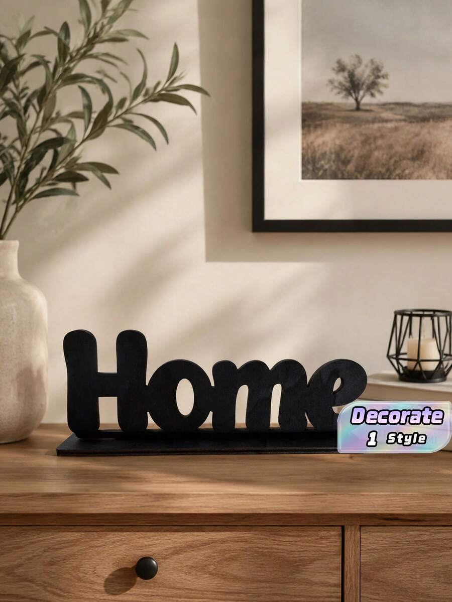 Wooden Inspiration Home Decor Farmhouse Tabletop Centerpiece For Living Room, Office Best Gifts Birthday Graduation - Black 1pc - View 1