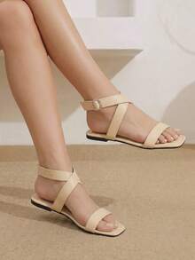 Styleloop Ladies, Buckle, Summer Style, Flat Sandals - Apricot - View 10