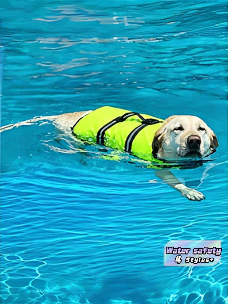1pc Pet Life Jacket Dog Swimming Summer Vest Diving Clothes Adjustable Safety Buckle High Buoyancy Preserver For Dogs Beach Pool Water Sports Summer Essential - Multicolor - View 1