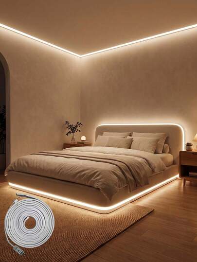 Rgb Led Light Strip, Rgb Neon Led Light Strip, Bluetooth Version, Led Strip Powered Via Smart Usb, Supports App Control, Music Sync, Suitable For Home, Room, And Party Decoration