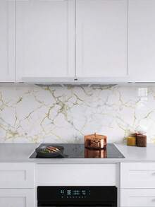 Gold Vein Self-Adhesive Marble Wallpaper, Removable Oil-Proof Waterproof Countertop Film, High Temperature Resistant Sticker For Kitchen, Peel & Stick No Residue, Cabinet Table Furniture Renovation - multicolor - View 5