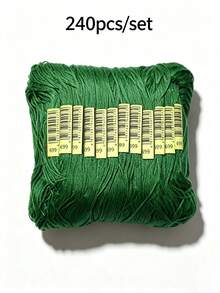 240pcs/Set,8 Meters, Six Strands Of Rope, DMC Color Series, Cross-Stitch Thread, Polyester Material, Embroidery Thread, Embroidery Accessories, Hand-Woven Cotton Material - multicolor - View 17