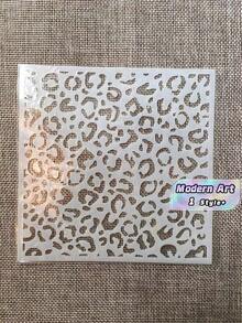 1PC Leopard Pattern Stencil Modern Art Template For Student Craft Painting DIY Home Decor Wall Art Drawing Supplies Back To School Gift Idea - White - View 1