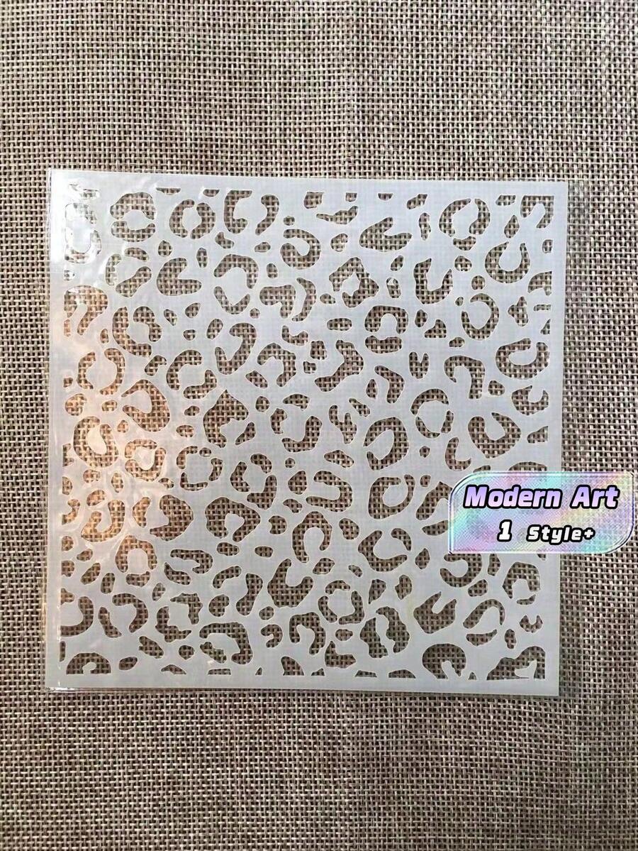 1PC Leopard Pattern Stencil Modern Art Template For Student Craft Painting DIY Home Decor Wall Art Drawing Supplies Back To School Gift Idea - White - View 1