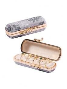 1PC Portable Mini Travel Jewelry Box Compact Earring Storage Case Small Velvet Organizer Pouch For Necklace Ring Bracelet Home Office Travel Carry On Gift - Multicolor - View 8