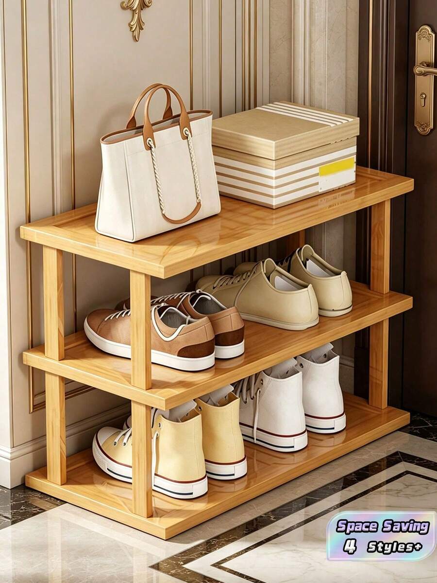 3/4/5/6 Tier Elegant Space Saving Easy Assembly Sturdy Shoe Rack Organizer Stand For Entryway Hallway Kitchen Home Office Sneakers Heels Platform Shoes Durable Lightweight Portable Stackable Modern Design Practical Storage Shelf - Multicolor - View 1