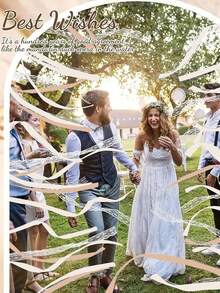 10/30/50PCS Champagne Color Three Layer Lace Ribbon Gold Bell Magic Fairy Wand Party Wand Ribbon Stick For Wedding Birthday Graduation Bachelorette Bridal Shower Room Decor Gift Supplies Must Haves - Champagne - View 3