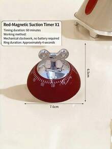 1 Timer Mekanik Magnetik Dapur Tanpa Baterai, Alarm Keras untuk Memasak, Kelas, Belajar, Rumah, Alat Dapur Wajib Dimiliki - MultiWarna - View 9