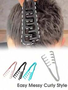 1 buah Sisir Penambah Volume Bergigi Lebar, Sisir Penambah Volume Akar Rambut Unisex, Sisir Rambut Keriting, Sisir Penata Poni, Sisir Penata Tekstur, Cocok untuk Semua Jenis Rambut, Portabel dan Ringkas, Mudah Disimpan, Cocok untuk Penggunaan Sehari-hari, Perjalanan, dan Kantor - Beraneka warna - View 2