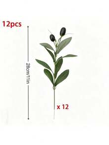 12PCS Artificial Green Olive Branches With Fruit Durable Fade Resistant For Vase Home Office Indoor Outdoor Wedding Party Table Centerpiece DIY Wreath Holiday Mother Day Graduation Decor Fake Plant - Multicolor - View 2