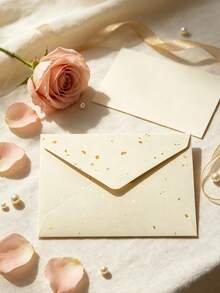 Gold-Flecked Special Paper Envelope & Letter Set, Vintage Thick Premium Invitation Card, Postcard, Wax Seal - A - View 7