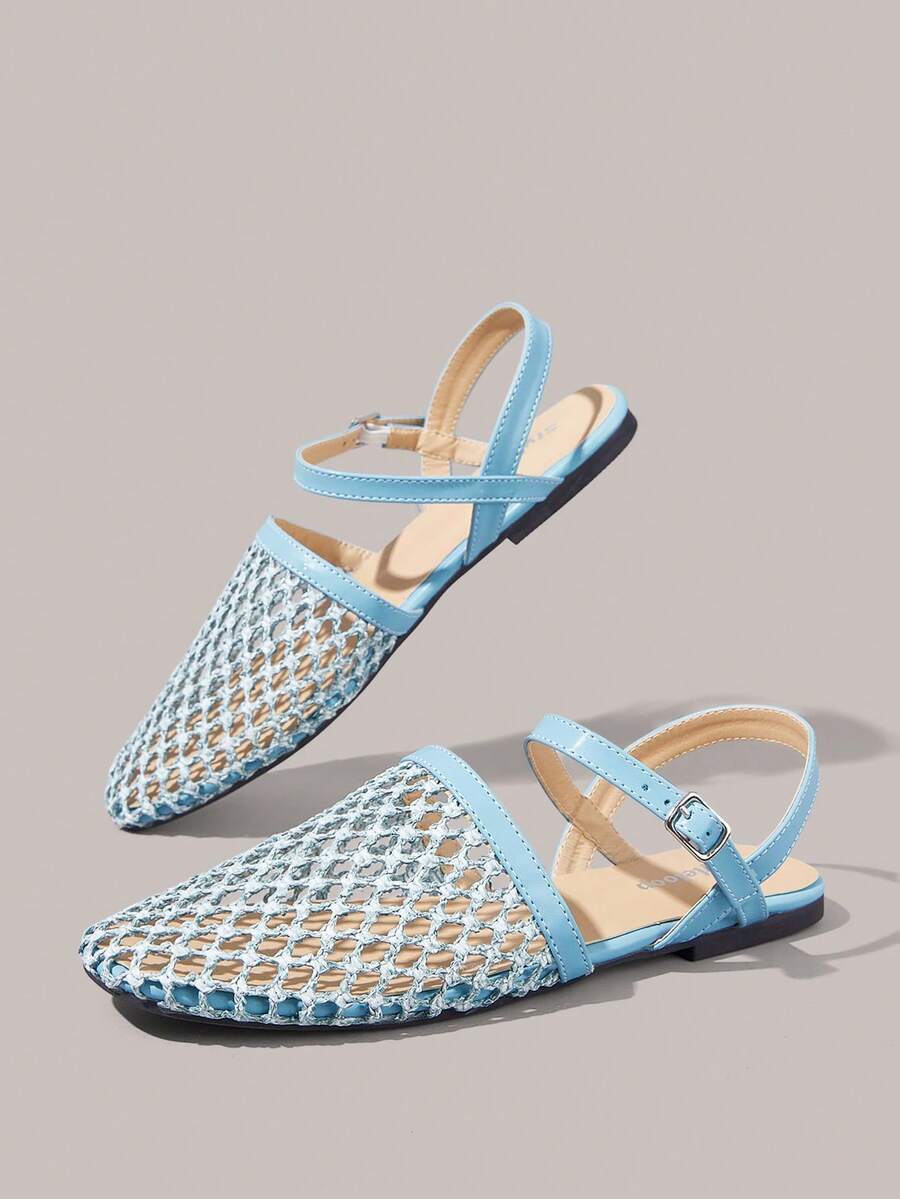 Styleloop Wanita, Paku Willow, Gesper, Sepatu Datar. - Biru muda - View 1