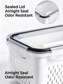 3 Sets Of Food Storage Boxes With Drain Baskets And Lids - Leak Proof, Refrigerator Compatible, Reusable Multifunctional Kitchen Storage Boxes Suitable For Fruits, Vegetables, And Food - Multi-colored. - View 4