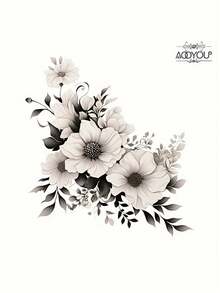 1PC PVC Self Adhesive Removable Waterproof Gray White Floral Pattern Wall Stickers Decals Peel Stick Easy Clean Durable For Bedroom Living Room Door Window Home Decor Valentine Gift - multicolor - View 5