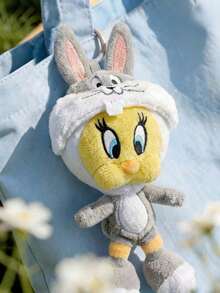 LOONEY TUNES X Joivida 1個 Tweety Bird 聯名 3D 毛絨吊飾鑰匙圈，可愛站立造型，經典設計，可掛在包包、鑰匙、書包上，適合所有年齡層，生日或週年紀念的趣味禮物 - 彩色 - 查看 7